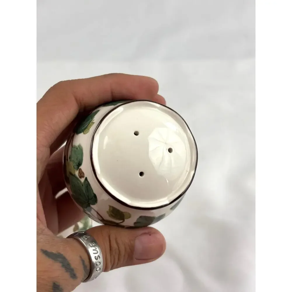 VTG‎ Green Ivy Plant Salt and Pepper Ceramic Shakers Japan Set